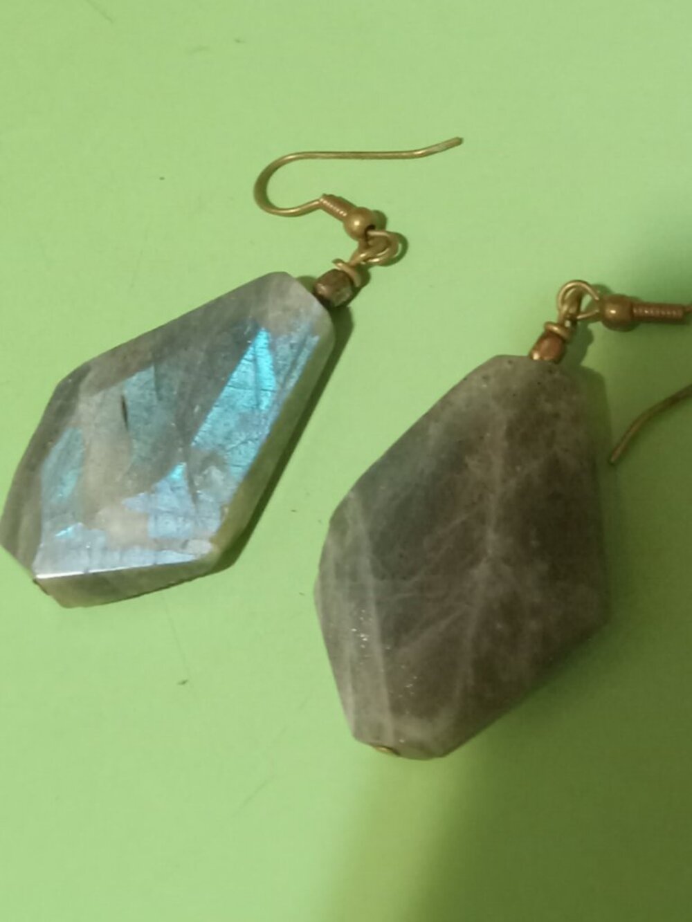 Beautiful Labradorite Earrings In Bronze